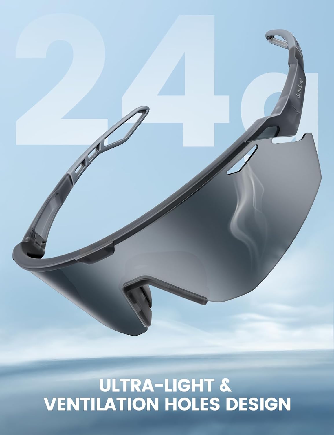 24g Polarized Sports Sunglasses for Men Women - UV400 Protection Sun Glasses for Baseball Running Cycling Fishing