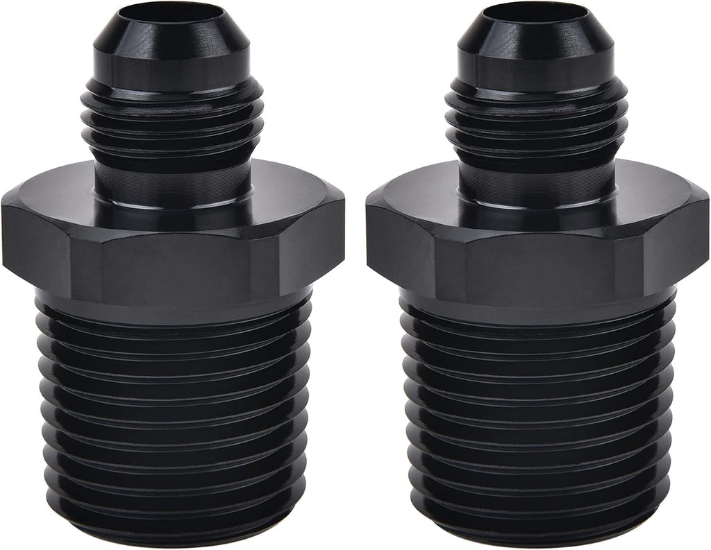 EVIL ENERGY 6AN Male Flare to 1/2" NPT Pipe Fitting Adapter Straight 2PCS