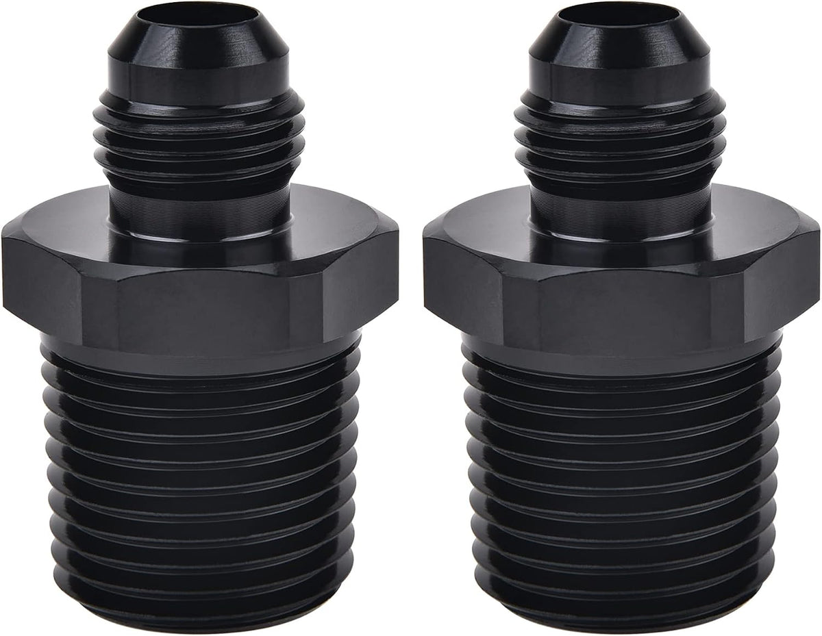 EVIL ENERGY 6AN Male Flare to 1/2" NPT Pipe Fitting Adapter Straight 2PCS