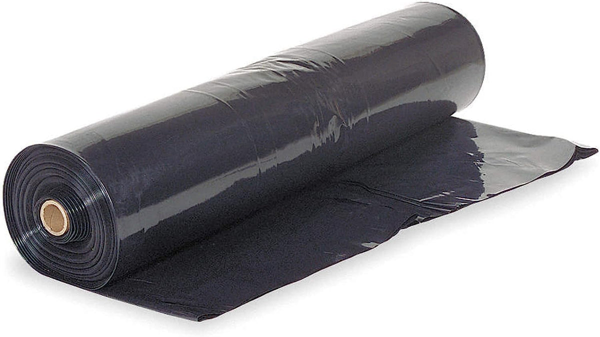 Vapor Barrier Supply -Black Plastic Sheeting - Black Plastic Tarp, Polyethylene Vapor Barrier Plastic Sheeting, Black