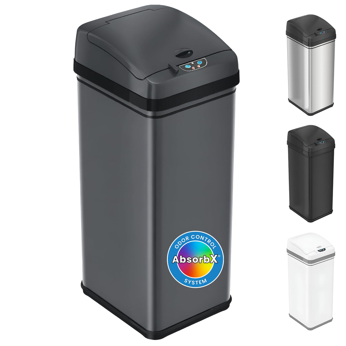 13 Gal Sensor Kitchen Trash Can with Lid | Pet Lock Odor Filter
