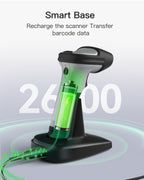 2D Barcode Scanner, Wireless Bluetooth QR Code Scanner with Cradle
