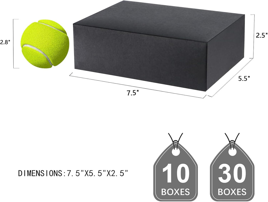 10 Gift Boxes 7.5x5.5x2.5 Inches, Matte Black Gift Boxes Bulks