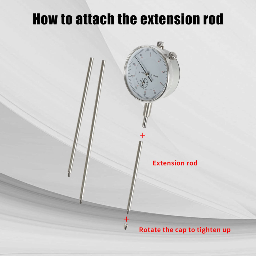 Dial Indicator Extension Stem Rod, 6 Pieces, 4.2mm Diameter