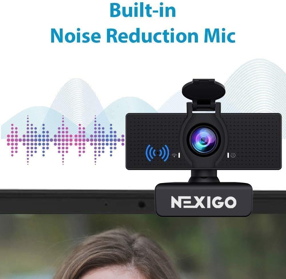 N60 1080P Webcam with Microphone, Software Control & Privacy Cover, USB HD Computer Web Camera, Plug and Play, for