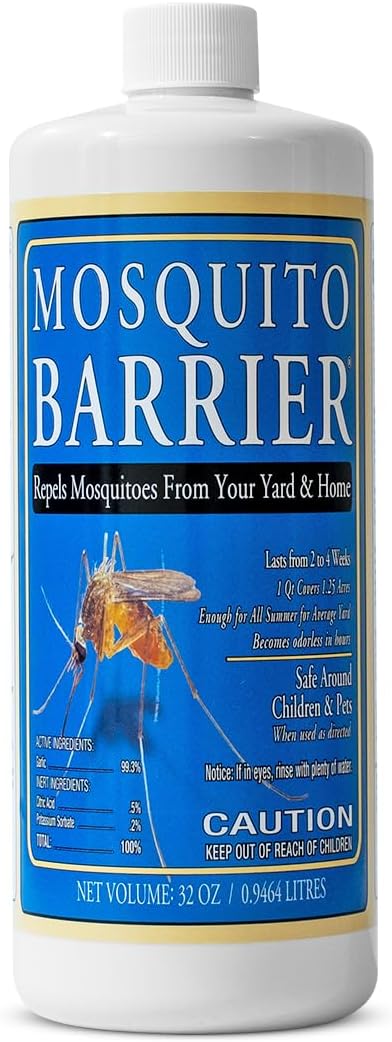 Liquid Garlic Spray Concentrate for Mosquitoes, 32 oz | Powerful garlic mosquito repellent for large yards