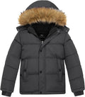 Boys Water Resistant Winter Coat Warm Quilted Puffer Jacket Hooded Parka Thicken Down Jacket for Boys