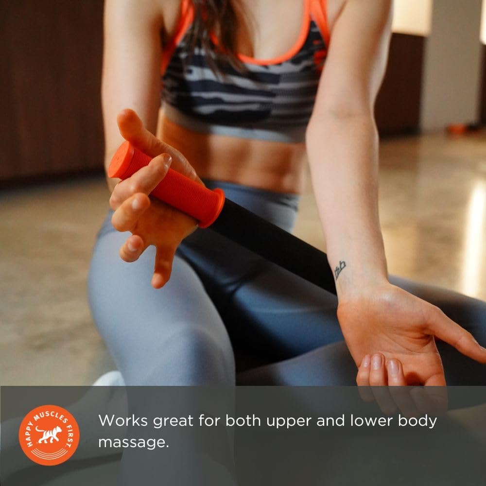 18in Massage Stick Portable Roller, Handheld, Deep Tissue Foam Roller, Body Massage and Myofascial Release Tool for