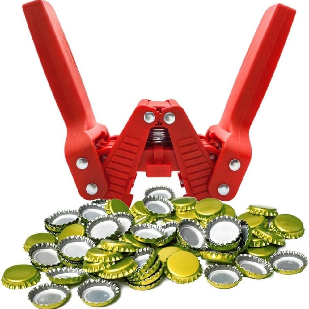 Manual Bottle Capper Tool - Capping Kit - Includes Beer Bottle Capper and 50 Bottle Caps 26mm Beer Corking Machine