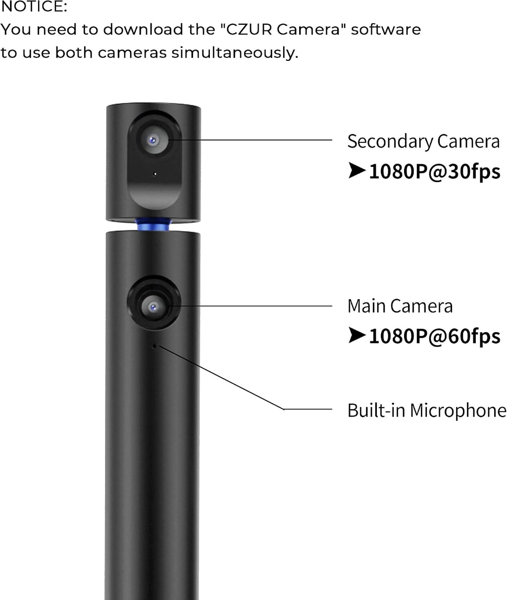 Halo X Pro Dual Webcam for PC, 1080P Web Camera with Microphone | USB Camera for Computer, 90° View, Plug & Play