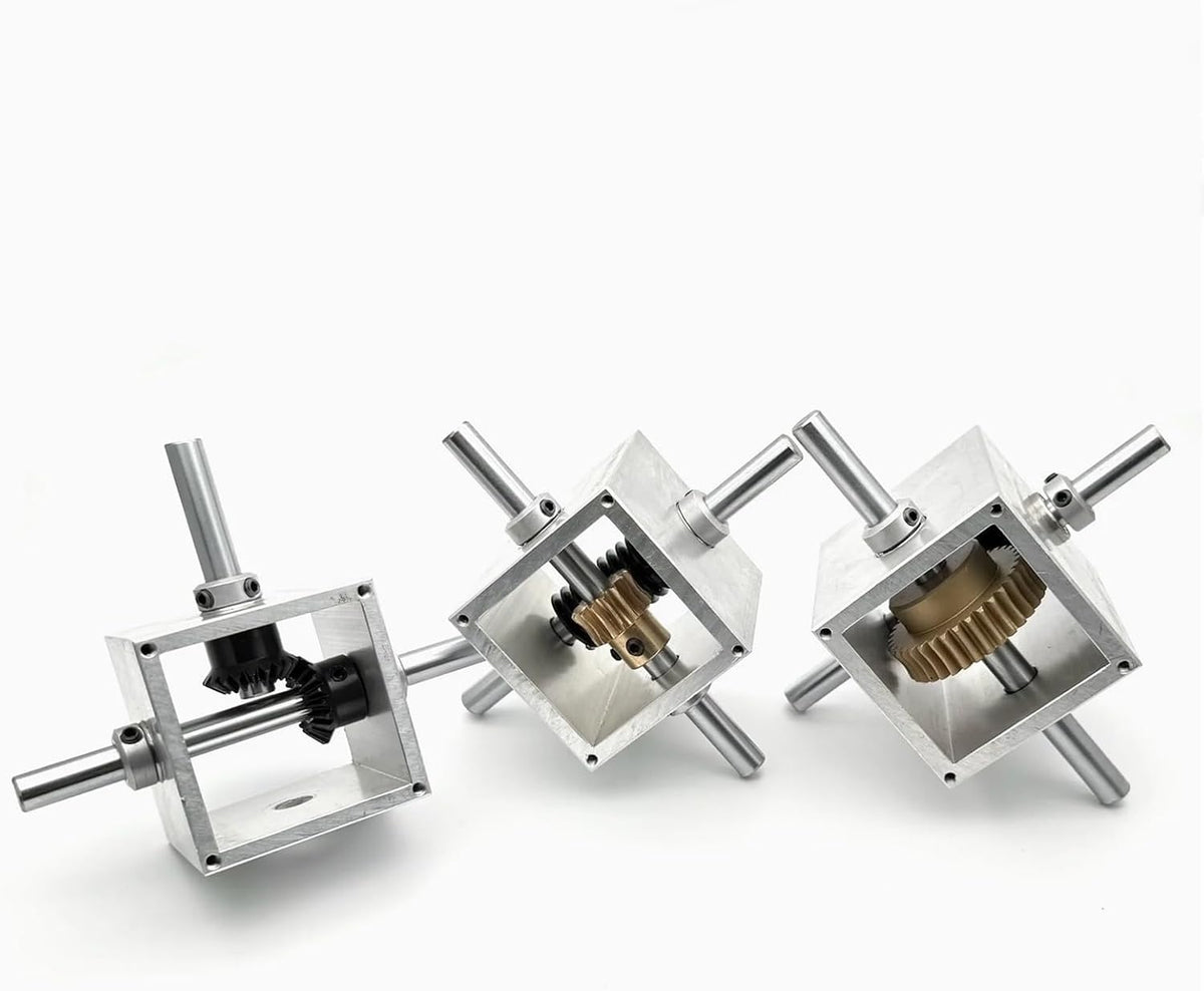 Transmission Gearbox 8MM 1:1/15/20/25/30/35 Manual Electric Micro Turbine Worm Gear Reducer Screw Lift Automation Equipment for DIY Mechanical Application(BZ01-1 50x50x45mm)
