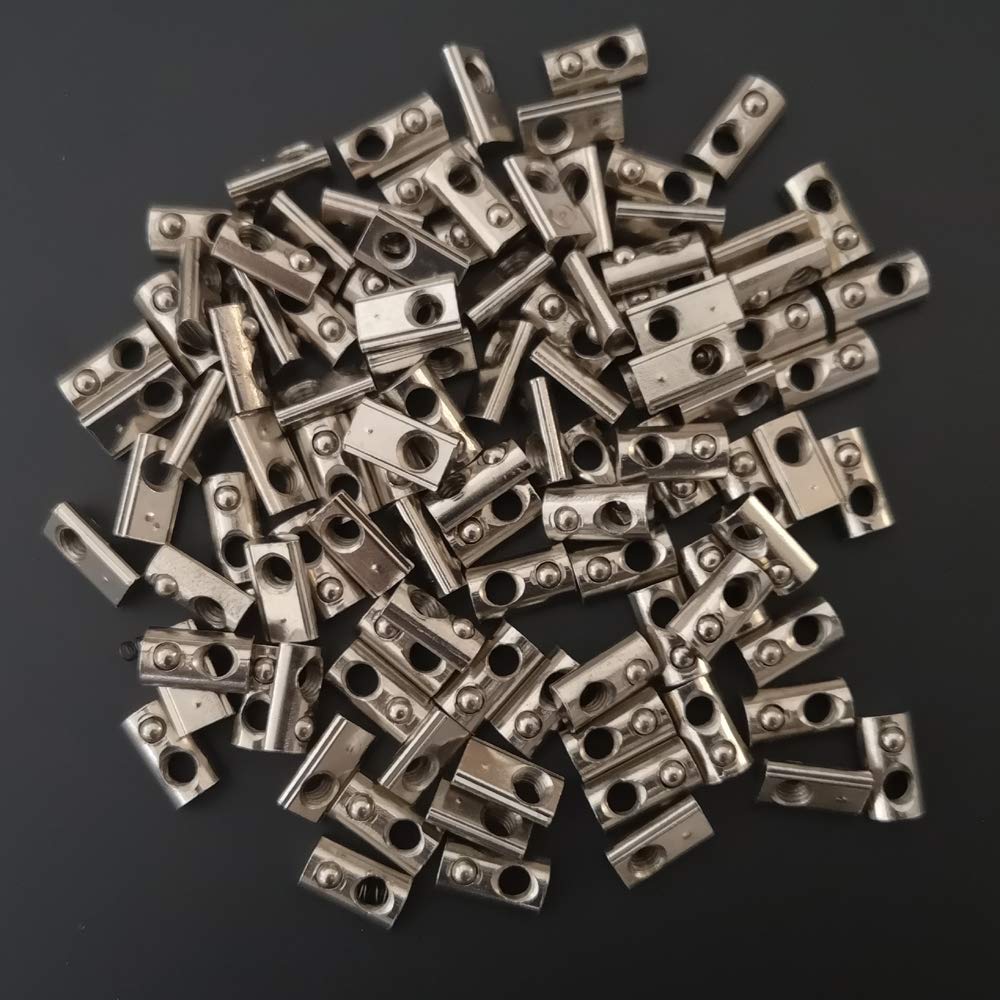 100-Pack 2020 2040 2060 Aluminum Profiles Roll in Spring Loaded T Nut M5
