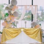 Gold Sequin Tablecloth 90x132 Inch for Wedding