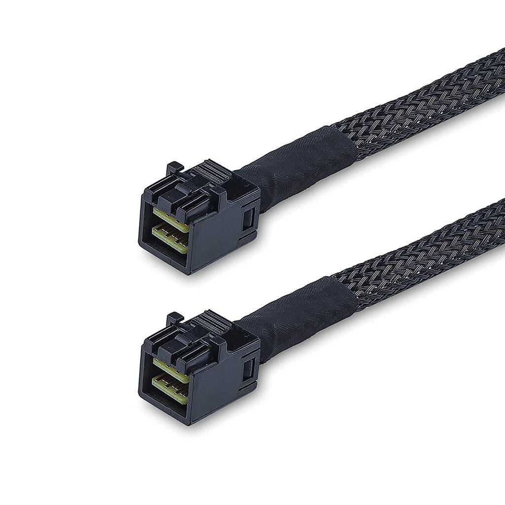 10Gtek SFF-8643 to SFF-8643 12G Internal Mini SAS HD Cable, with Sideband, for NVMe Backplane/RAID Controller, 100-Ohm, Straight to Straight, 0.3-m(0.9ft)
