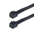 10Gtek SFF-8643 to SFF-8643 12G Internal Mini SAS HD Cable, with Sideband, for NVMe Backplane/RAID Controller, 100-Ohm, Straight to Straight, 0.3-m(0.9ft)