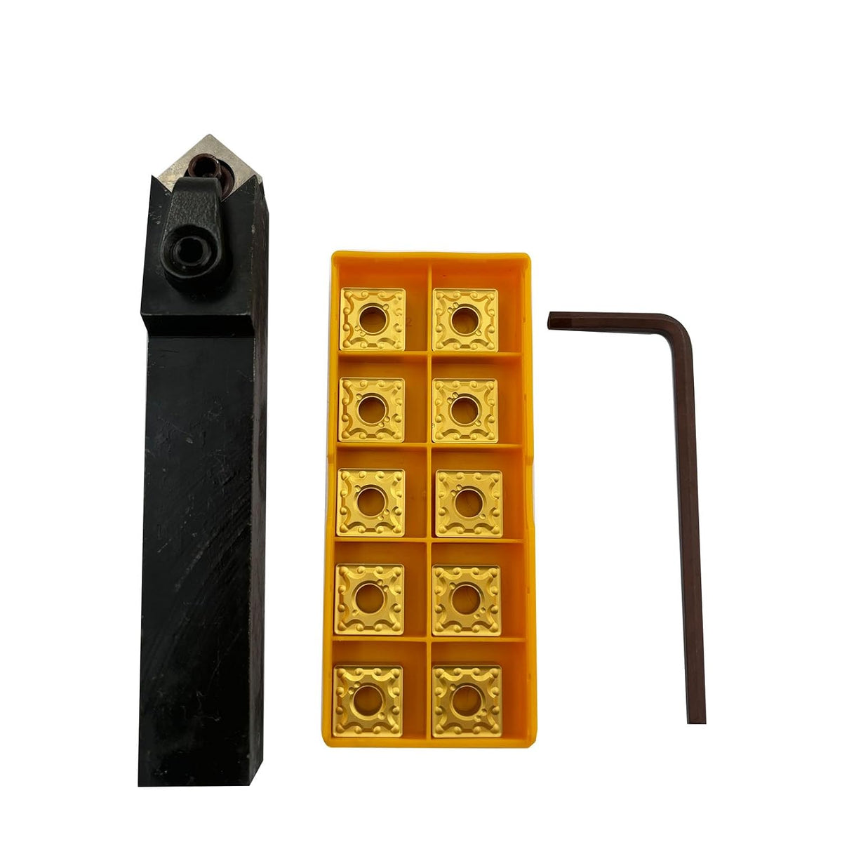 MSDNN616H12 CNC Turning Tool Holder, Solid, 20mm, 25mm, Tungsten Carbide Blade, Milling Tool, External Turning Tool, with 10-Piece Tungsten Carbide Blade SNMG120408 (MSDNN1616H12+SNMG120408-MA)