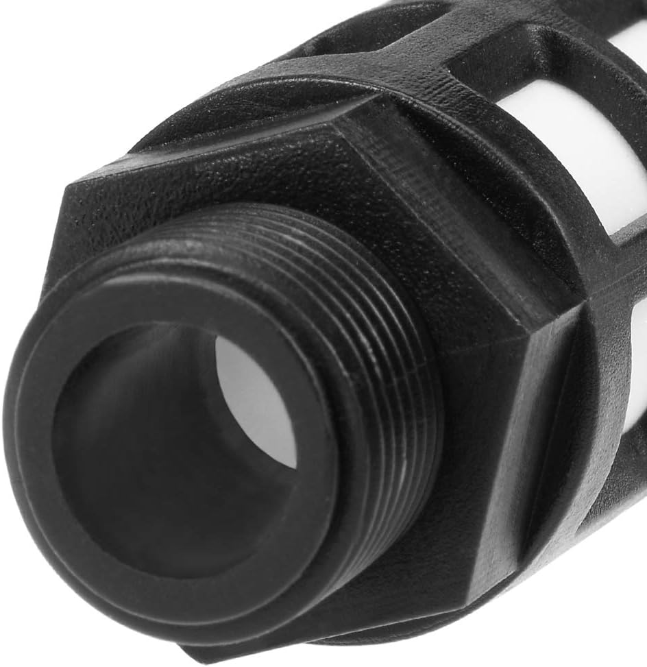 uxcell Plastic Pneumatic Muffler Exhaust Air Line Silencer 1/2 PT Black, 4pcs