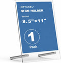 8.5×11 Acrylic Sign Holder,1Pack | Double-sided display,L-shaped design,Double-sided protective film,Versatile for
