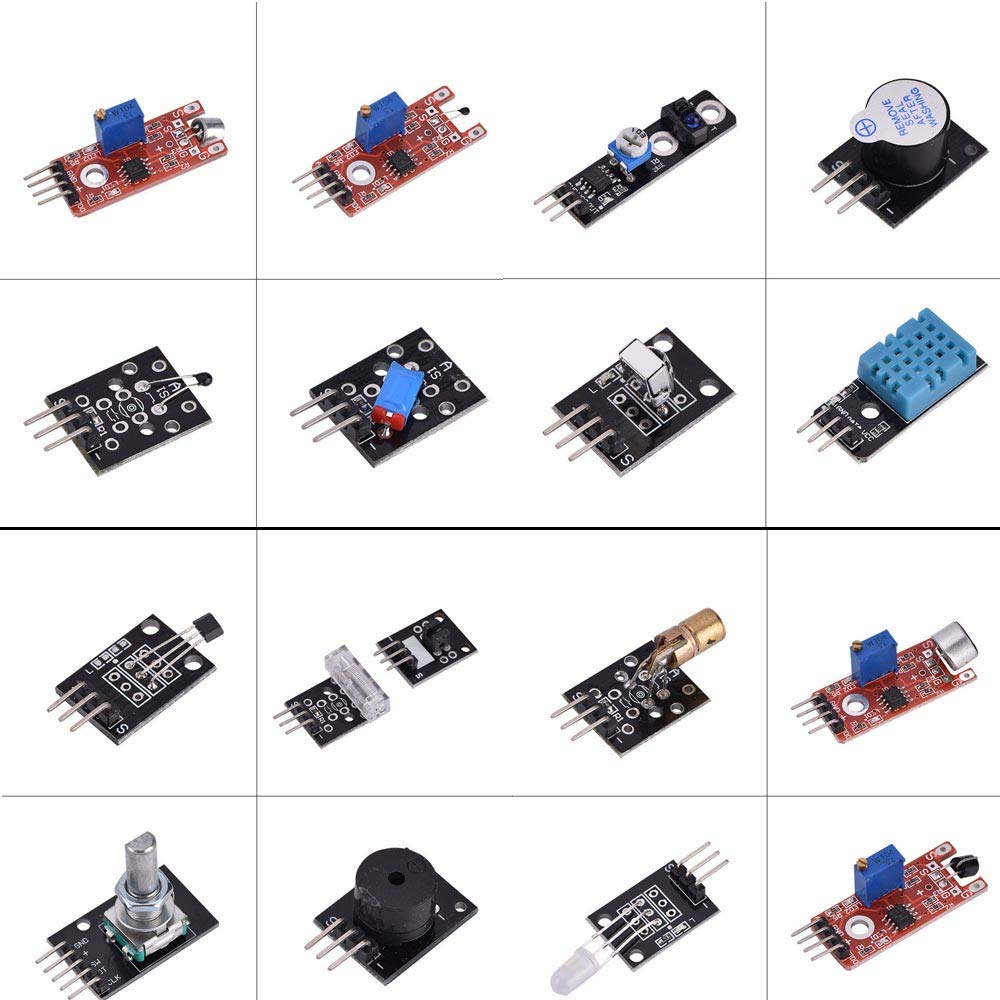 37/Set Sensor Assortment Kit 37 in 1 Sensor Module Starter Kit for Arduino MCU Educ(Infrared/Temperature/Avoid Obstacle/Buzzer Sensor etc)