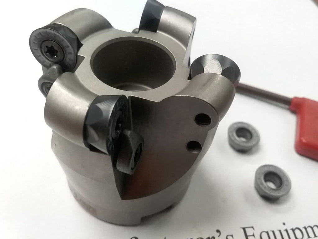 2" face mill R200, 4 Sandvik RCKT1204 Round inserts #506-R200-2