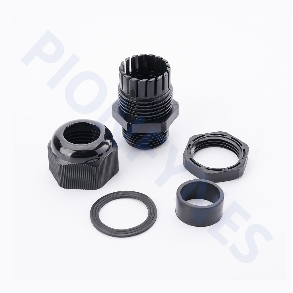 25PCS Cable Gland 3-25mm Waterproof Adjustable 1/4'', 3/8'', 1/2'', 3/4'', 1'' NPT Cable Gland Joints with Gaskets