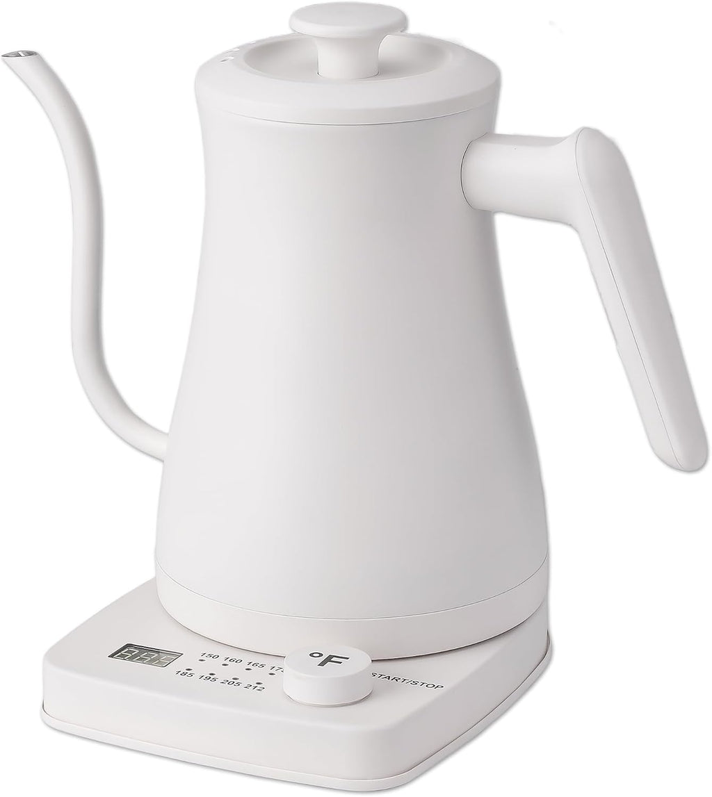 1.0L 1500W Gooseneck Electric Kettle - Stainless Steel Interior - Rapid-Boil - Auto Shut-Off, Boil-Dry Protection