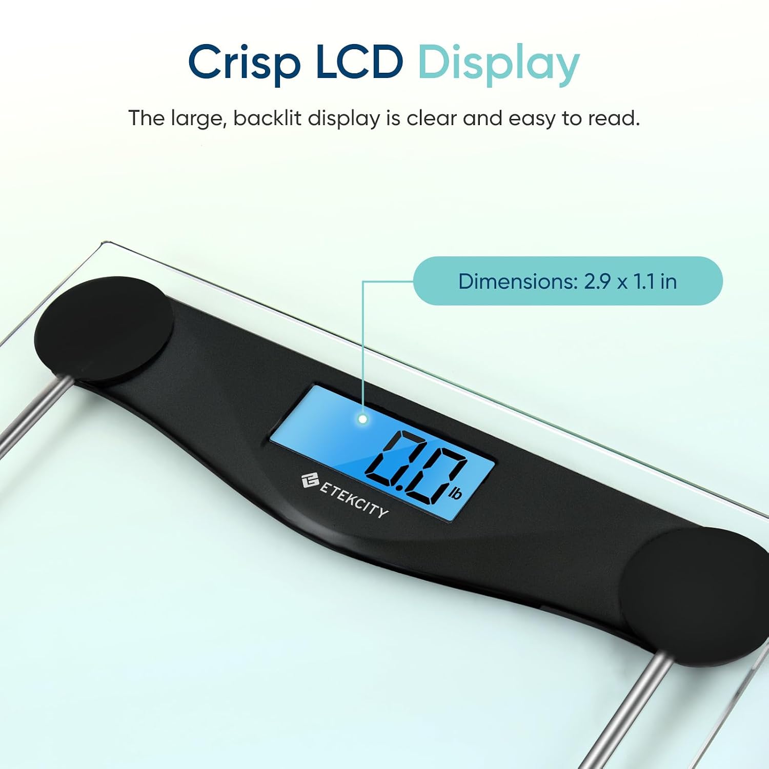 Digital Body Weight Bathroom Scale, 6mm Tempered Glass, Black | 400 Pounds Capacity, Large Blue LCD Backlight
