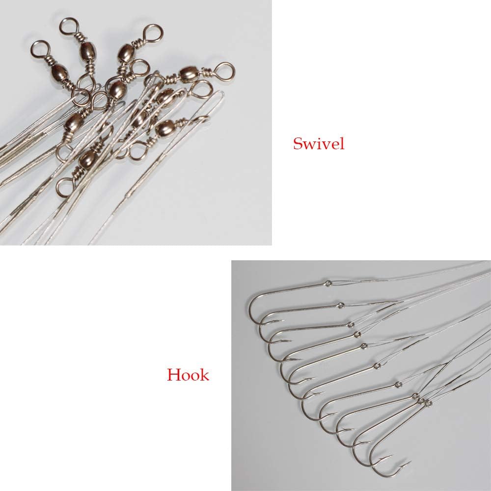 20pcs/Pack Fishing Hook Rigs Nylon-Coated Fishing Line Leader with Stainless Steel Fishing Hook