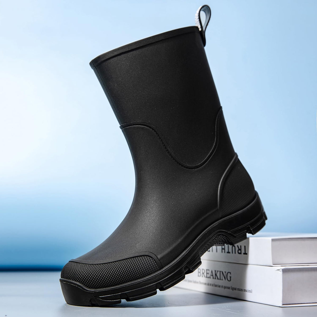 Mid Calf Garden Rain Boots for men and women,Waterproof Outdoor shoes Slip Resistant Fashion Boots