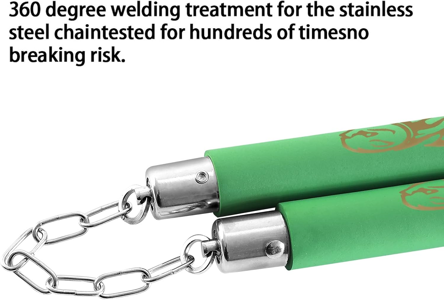 Nunchuck,Foam Training Nunchucks/Nunchakus with Steel Chain for Kids & Beginners Practice and Training (Green)