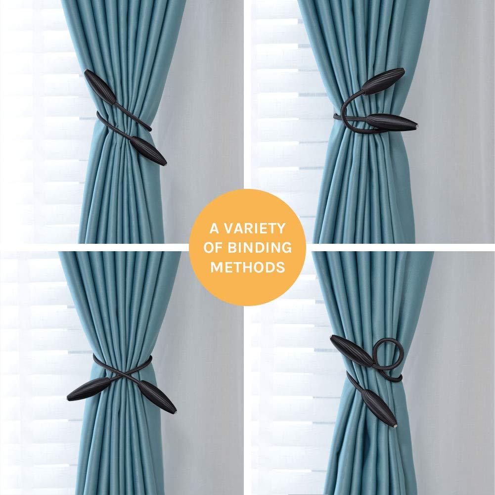 4 Pack DIY Curtain Tiebacks Clips Crystal Decorative Creative Twist Drape Tie Backs European Style Random Modelling