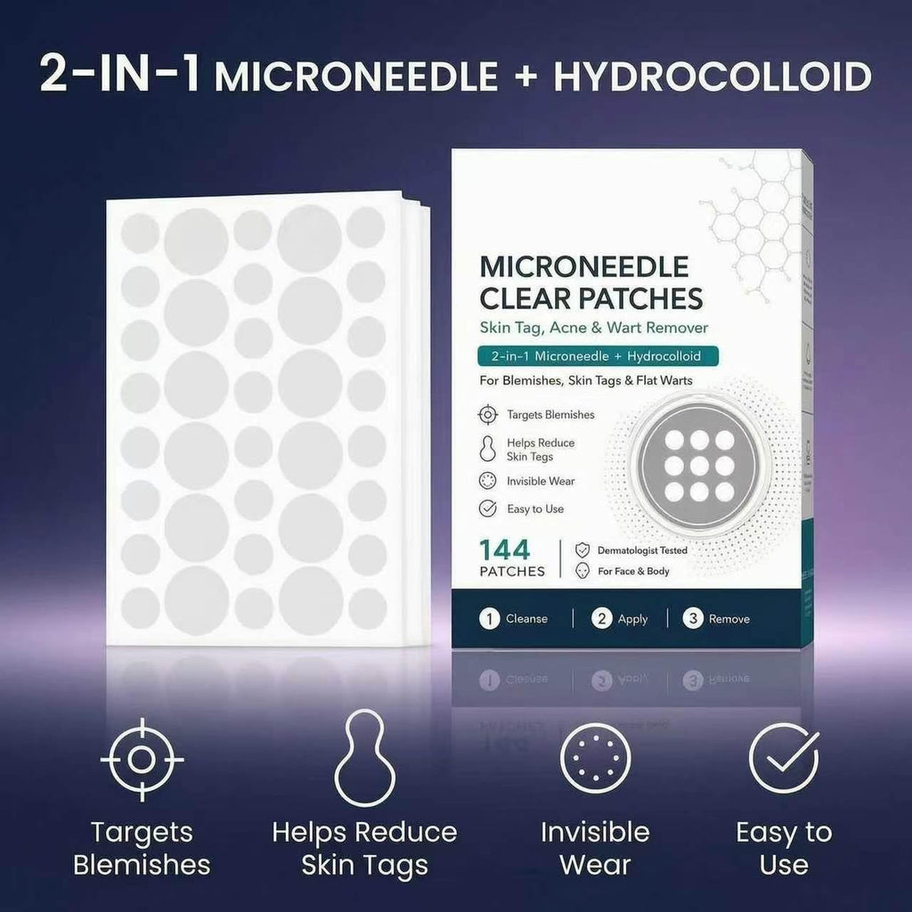 Microdart Acne Patches 2-in-1 Hydrocolloid, Invisible Spot Treatment for Men & Women, All Skin Types