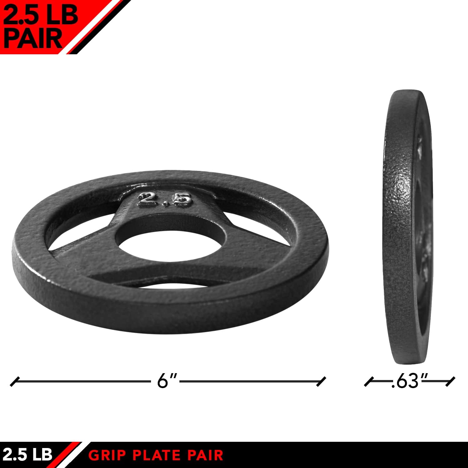 Olympic 2 Inch Grip Plates and Bumper Plates for Barbell - Single Weights or Sets of 2 (Muliple Weights)