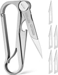 Titanium Carabiner Clip, Multifunctional EDC Carabiner Keychain with Folding Utility knife and Bottle Opener, Quick