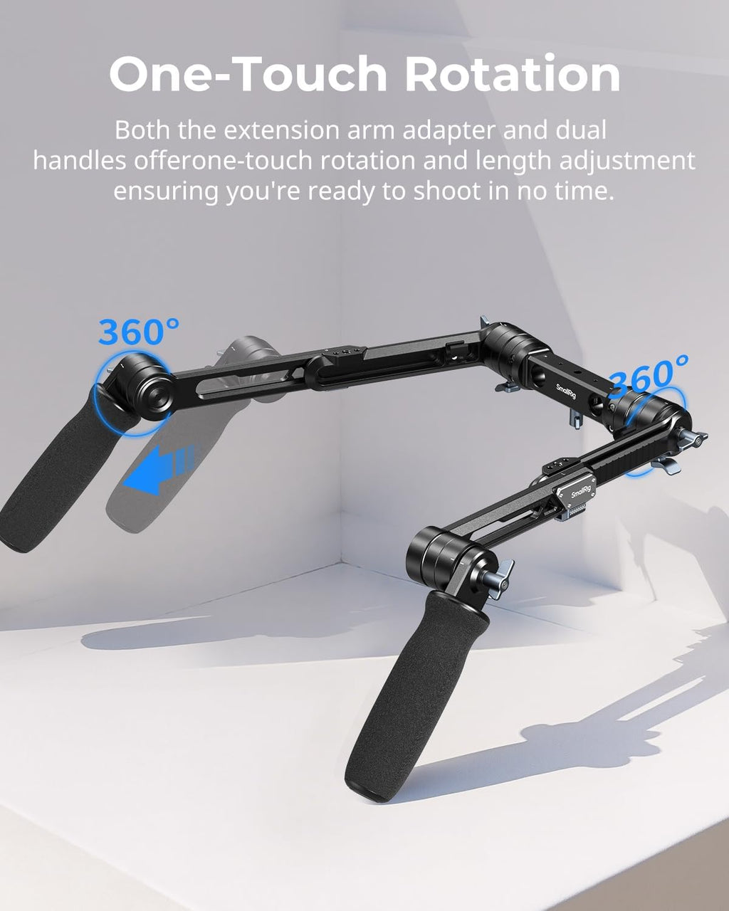 Shoulder Rig Dual-Handle for 15mm LWS Rods, One-Tounch Rotation Shoulder Mount Rigs Support for Camera - 5205