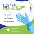 Blue Nitrile Gloves Large, Disposable Powder Free, 100 Count