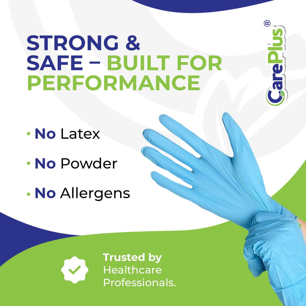 Blue Nitrile Gloves Large, Disposable Powder Free, 100 Count