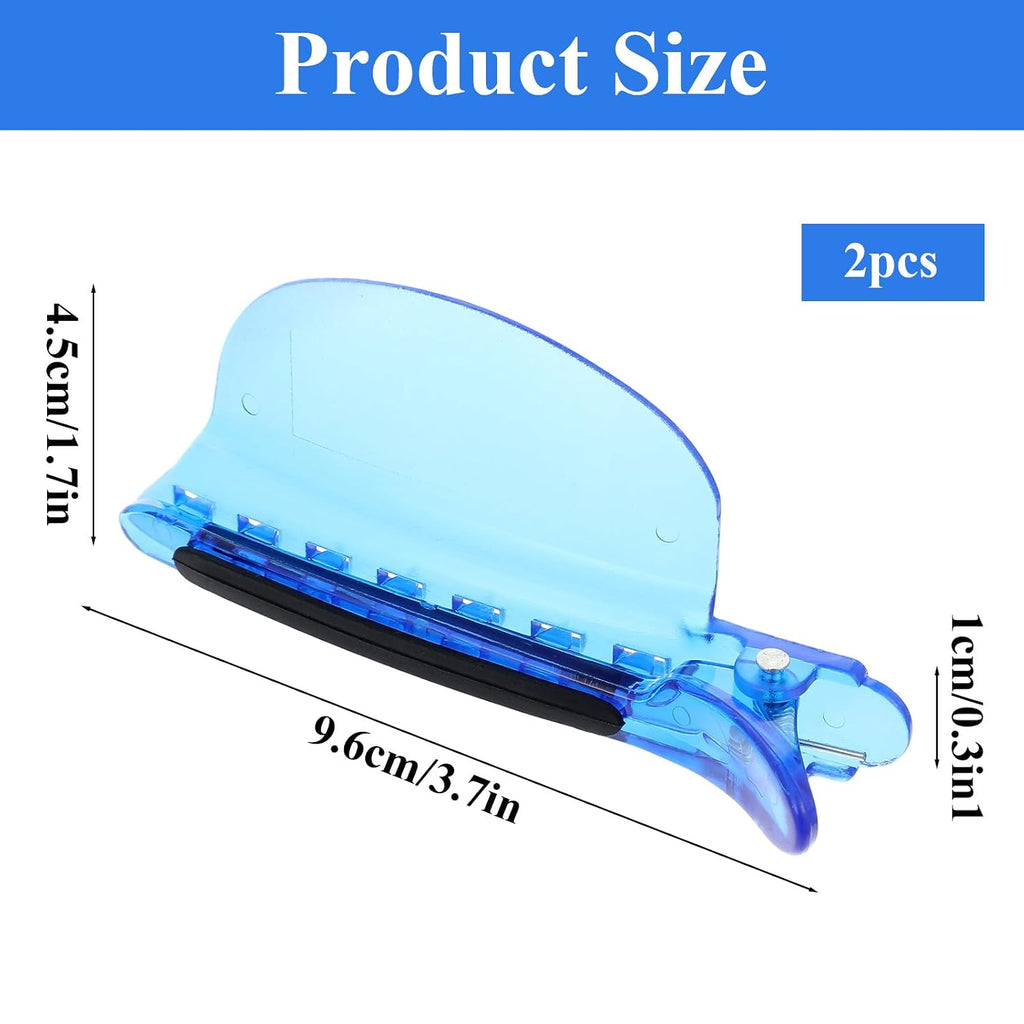 Heat Insulation Hair Sectioning Clips, 2PCS Blue Hair Styling Clips for Wig Extension Highlighting Dyeing Salon Home