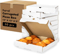 Pizza Boxes 12" x 12" x 2" [50 Pack] White Corrugated Boxes | Ventilated, Grease-Resistant, Durable for Pizza