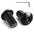 1/4-20 x 1/2 Inch Button Head Socket Cap Bolts Screws,304 Stainless Steel 18-8,Fully Threaded,Black Zinc Plated,with Hex Spanner(30Pcs)