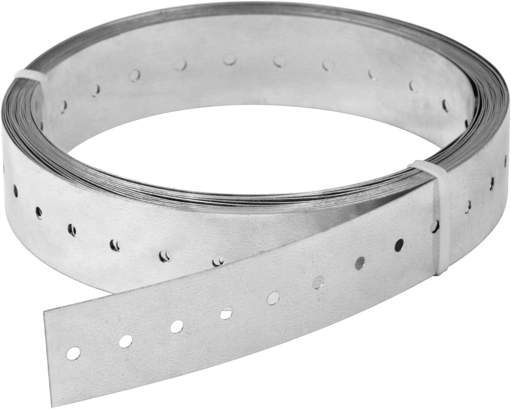 32ft Metal Strapping,1-5/8" Width Perforated Steel Coil Strap,27 Ga