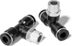TAILONZ 1/4" OD x 1/8" MNPT Push to Connect Branch Tee Fitting 10Pcs