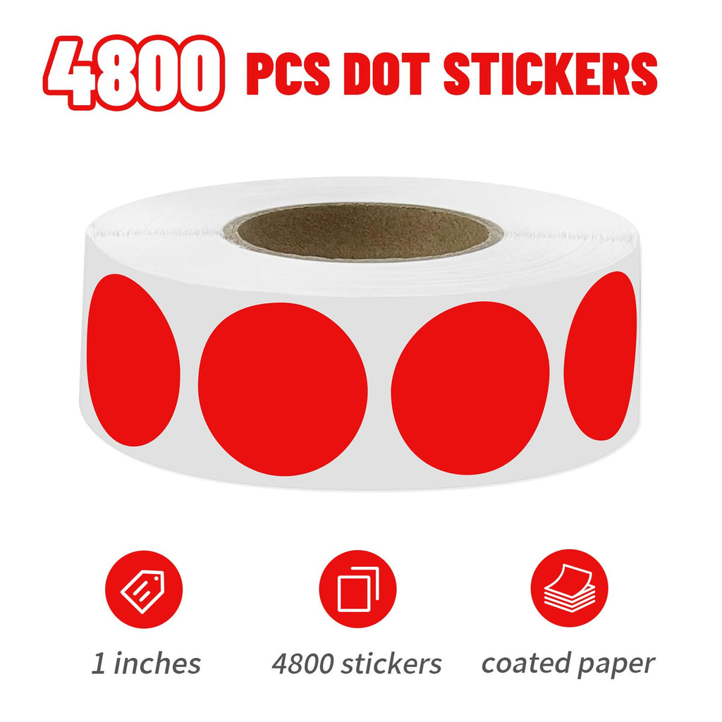 1200 PCS Colored Dot Stickers 1" Circle Round Stickers for Toddlers