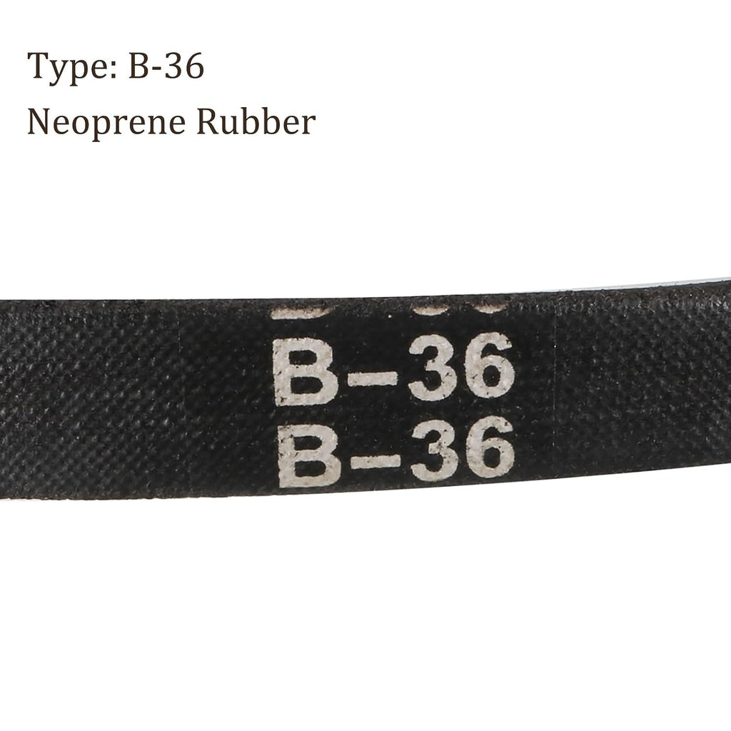 B-36 Rubber V-Belts, 36" Lp Wrapped B Section, 5/8" W 13/32" THK