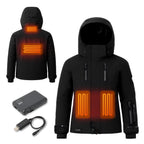 Heated Jacket for Men with 7.4V Battery, Waterproof Ski Shell