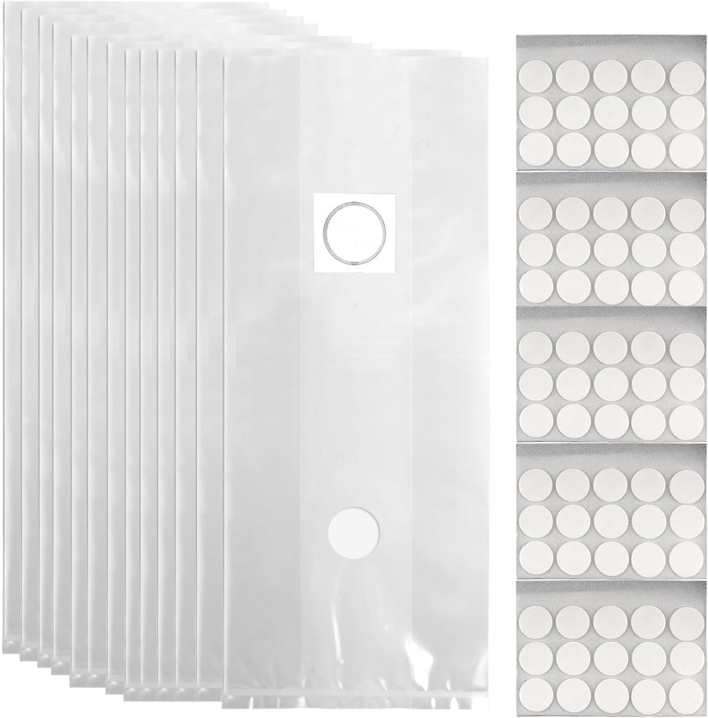 60-Pack Mushroom Grow Bags, 8 x 5 x 20 Inch, 6 Mil Thick Spawn Bags