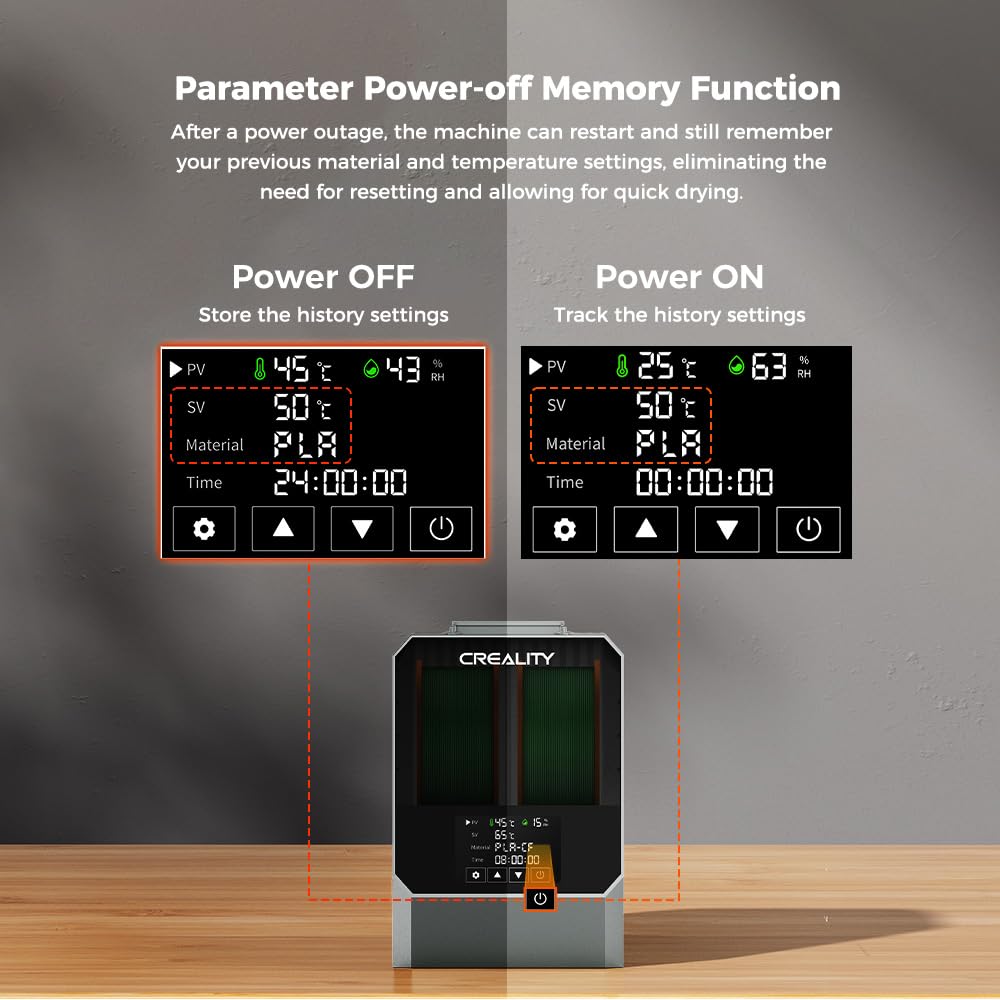 Space Pi Filament Dryer Plus, 2 Spool Capacity, Double 360° Heating Dry Box, 4'' Touch Screen & Fan, 3D Printer