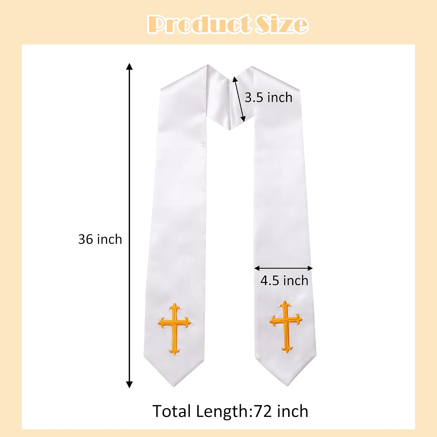 Clergy Stole & Choir Stole with Embroidered 60/72"