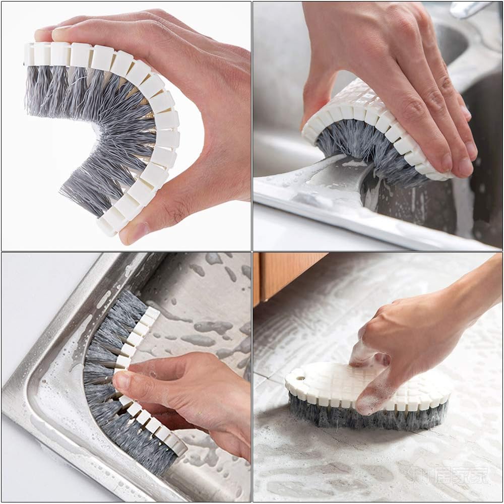 Multi-Purpose Scrub Brush Set - 4 Pack Kitchen Cleaning Brushes with Stiff Bristles for Dishes, Pots, Pans, Sink &