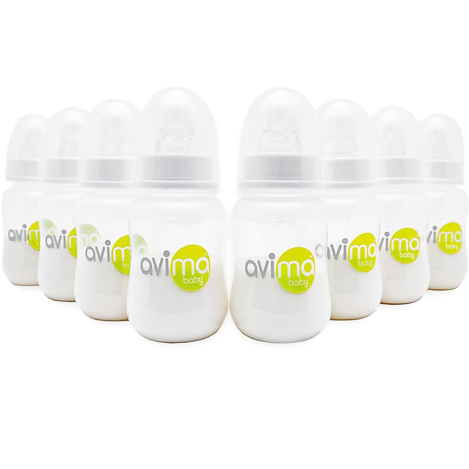 4 oz Anti Colic Baby Bottle Set - Slow Flow Nipples Included, Standard Neck, BPA Free - Newborn 0-3 Months, Stage 1